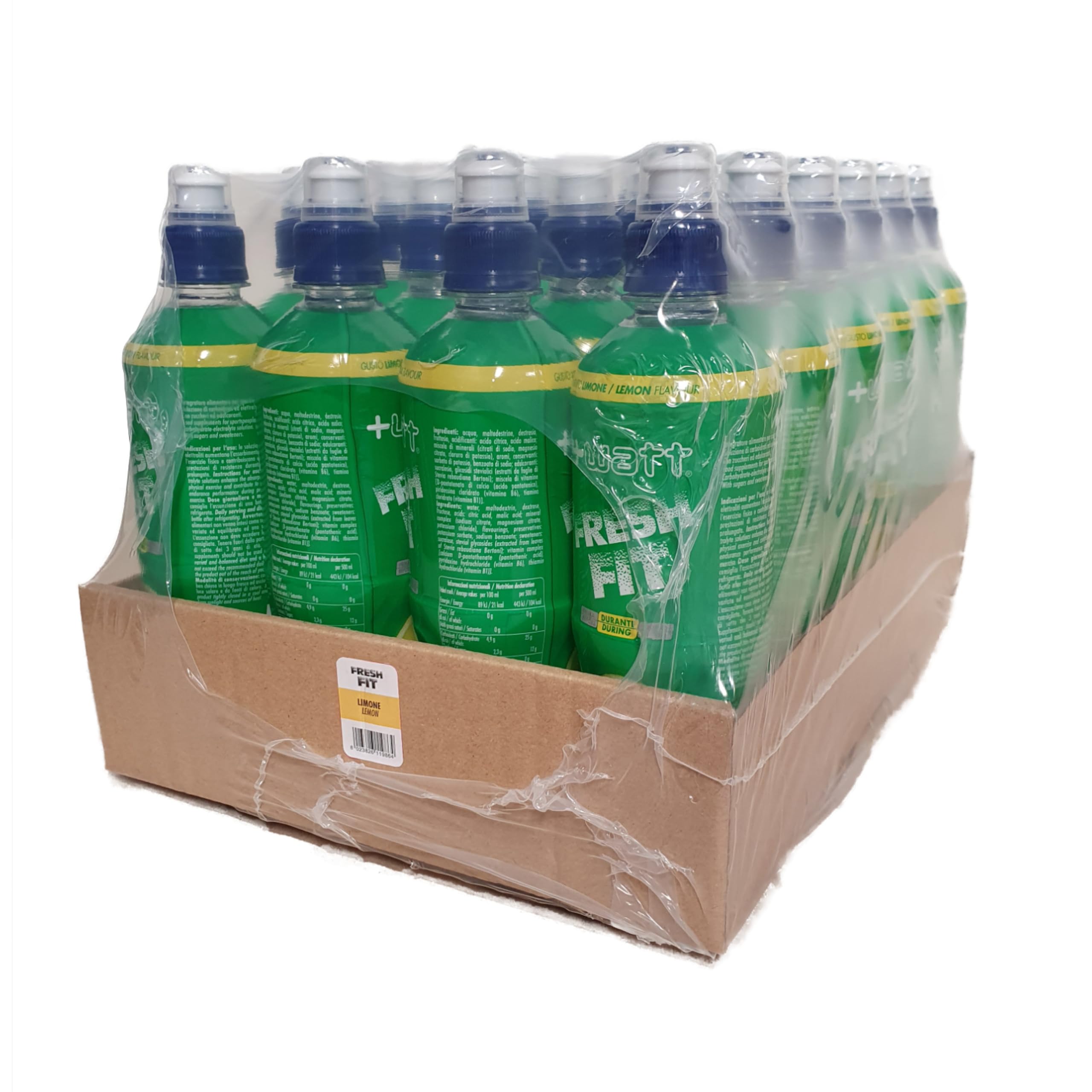 Fresh Fit limone - Bevanda Analcolica con Carboidrati ed Elettroliti - Non Gasata - Formato: 500 ml x 24 pezzi - Gusto limone
