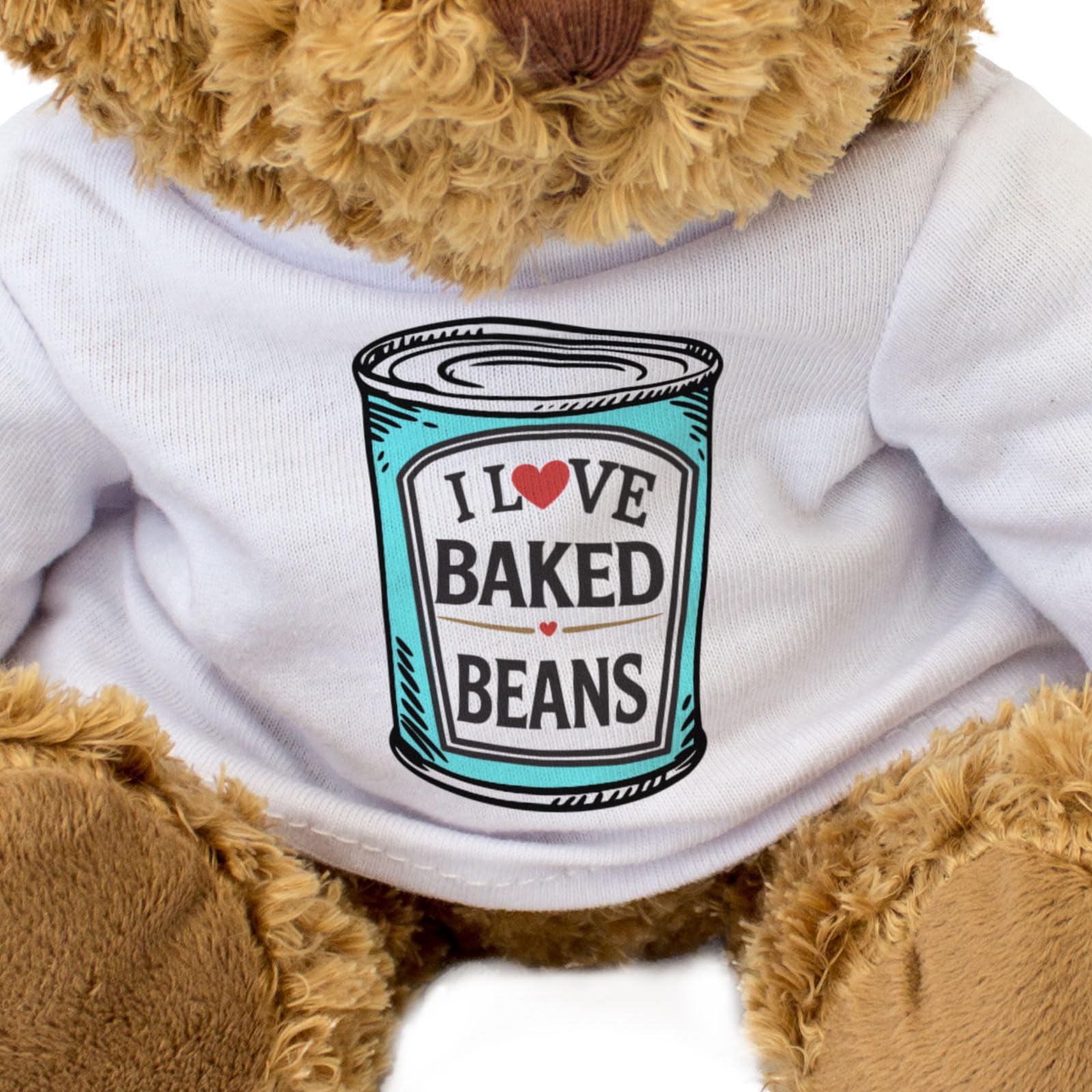 Big Red Egg I LOVE BAKED BEANS - Teddy Bear - Cute Soft Cuddly Adorable - Gift Present, Brown - Image 3