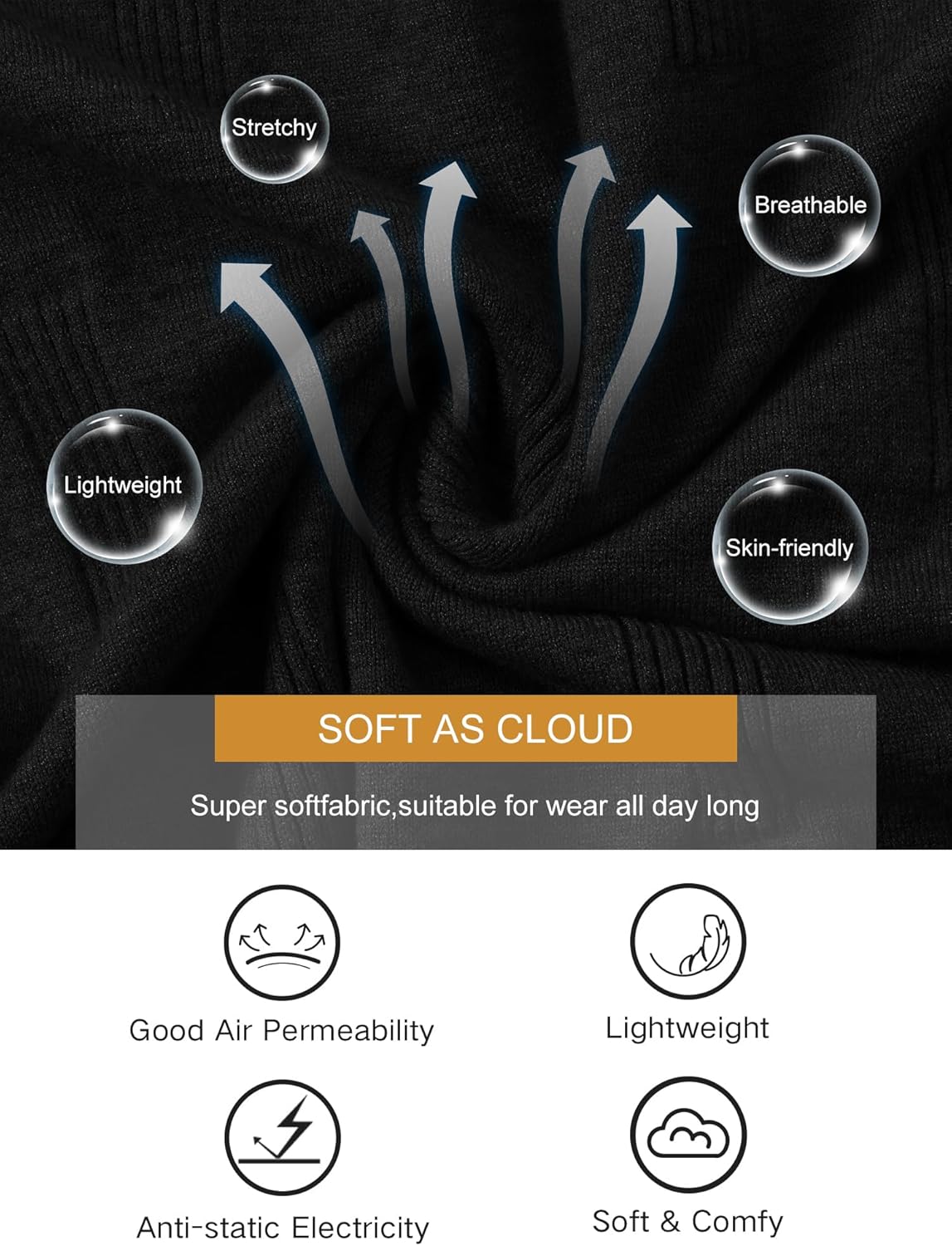 Womens 3/4 Length Sleeve Lightweight V Neck Pullover Sweaters Fall Winter Business Casual Sweaters Tops Shirts - Image 5