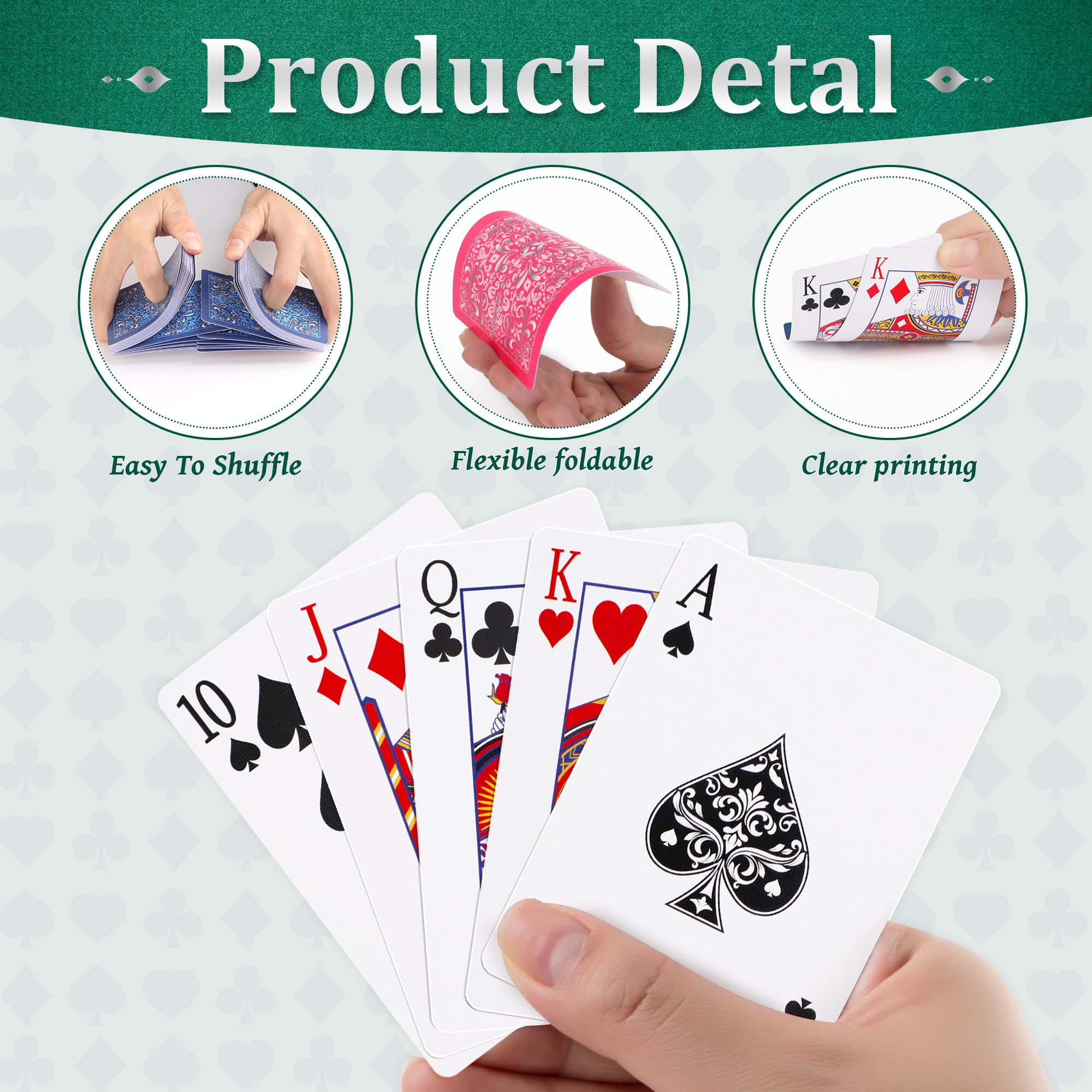 Juego de 2 cartas, baraja de cartas, cartas estándar para adultos, juego de cartas de póquer premium, baraja de cartas para Blackjack, Euchre, Canasta, noche de juego familiar, juegos de fiesta (azul