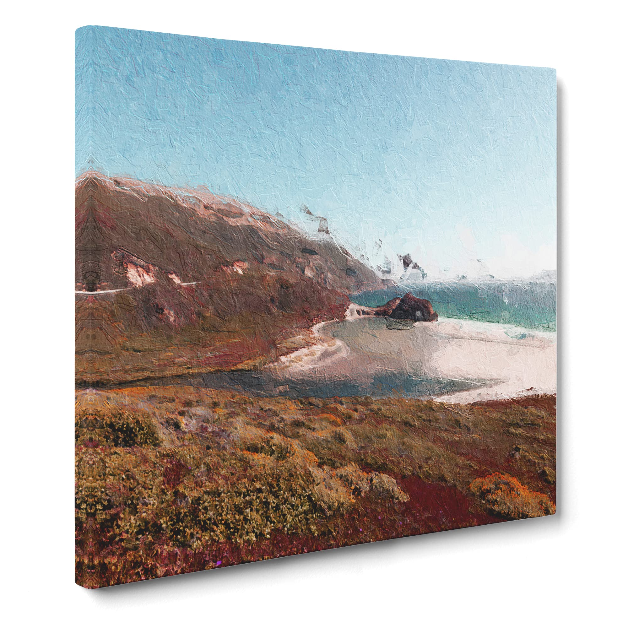 The Pacific Coast Highway in California Canvas Print, Mixed, 35L x 35W cm