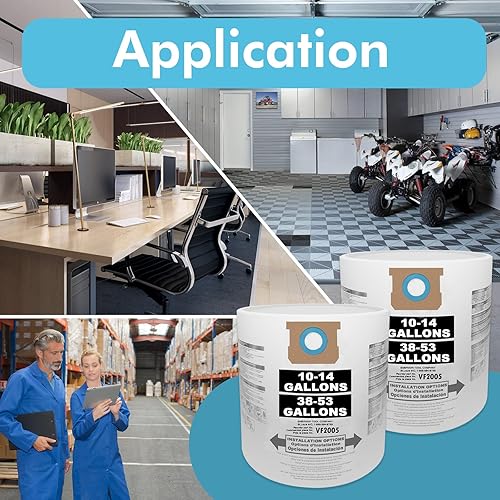 Miniatura 8 de Paquete de 15 bolsas de vacío VF2005 compatibles con bolsas de aspiradora de 10 a 14 galones, tipo F/I 90662, 9066233, 90672, 9067211, bolsa de