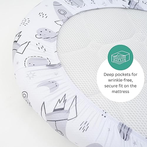 Miniatura 7 de TansyPanda - Sábanas de moisés para Cloud Baby, Yacul, Dream On Me Traveler, Skylar, BabyBond, Simmons, paquete de 3, 33 x 20 pulgadas, ultra
