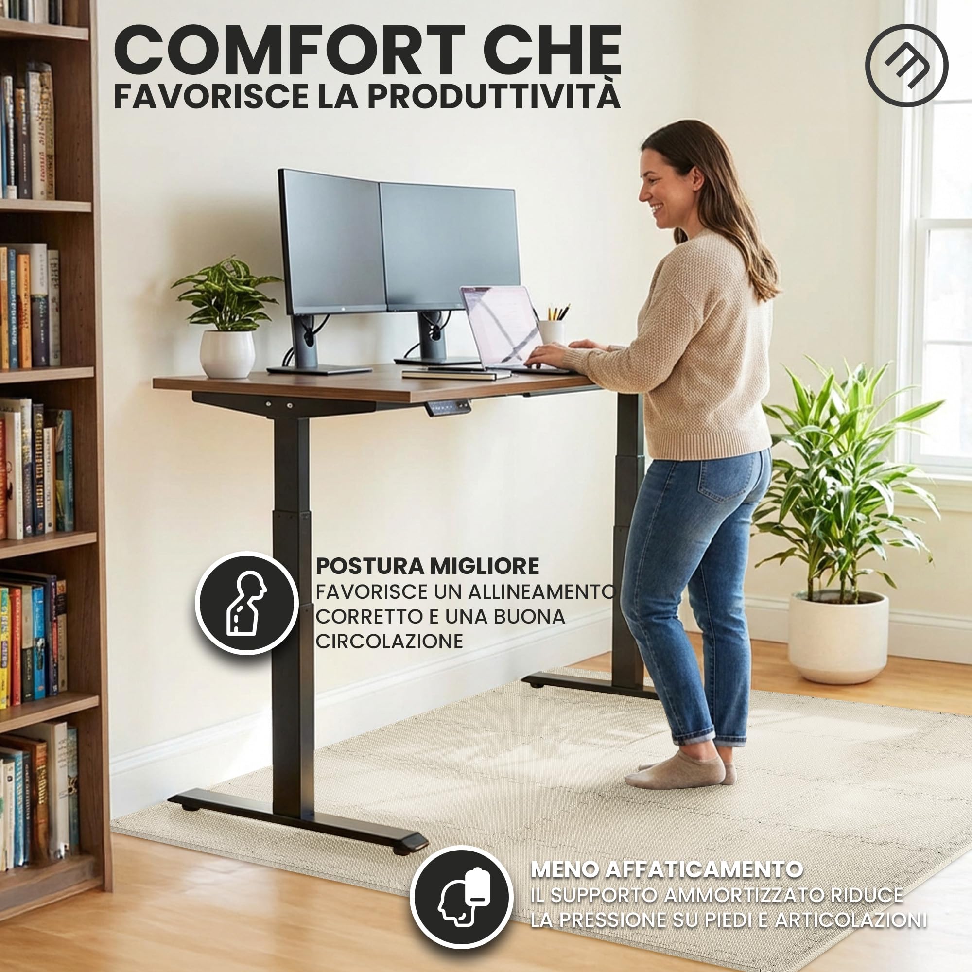 bemaxx Tappeto Palestra Tappetino Fitness da Ginnastica a Puzzle EVA | Pavimento Protettivo Incastro Tatami Allenamento Protezione Sport, Materassino Mattonella Pavimentazione per Home Gym Manubri