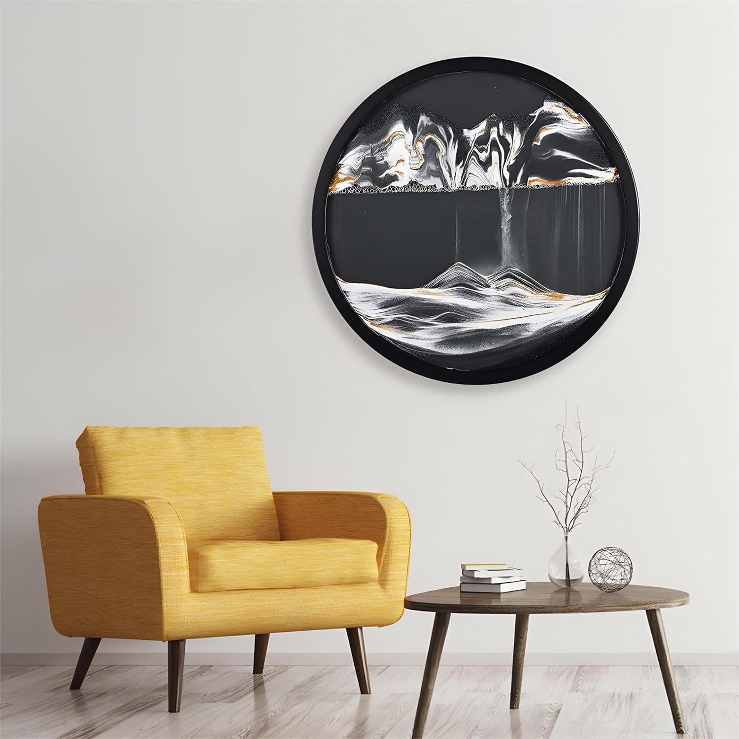 23.6'' Moving Sand Art Decor, Sand Art Wall Mounted Sculpture, Wall Art Deep Sea Sandscape