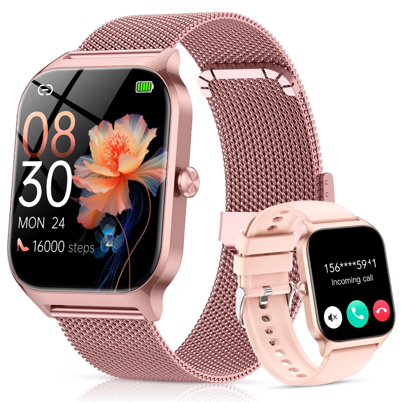 CASCHO Smartwatch Donna, 1.85'' Orologio Smartwatch con Effettua/Risposta Chiamate, 120+ Sportive Smart Watch con Contapassi/Sonno, Fitness Tracker per iOS Android - Elegante oro rosa 7