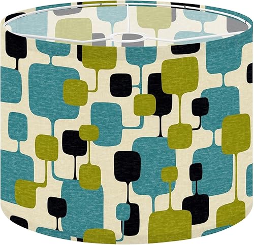 Miniatura 13 de Lamp Shades Set of 2 Floral style 70s groovy daisy flowers Retro floral naive design Style Drum lampshades for Floor Lamps Table Lamps Pendant Light