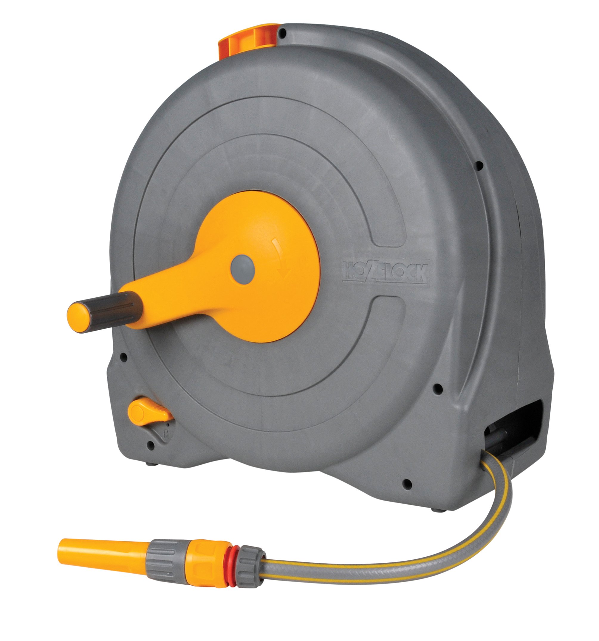 Hozelock Pro | Carrete rápido independiente | Inc: manguera de jardín de 30 m, juego de conectores, accesorios | ensamblado | rebobinado manual | capas automáticas | portátil | almacenamiento de