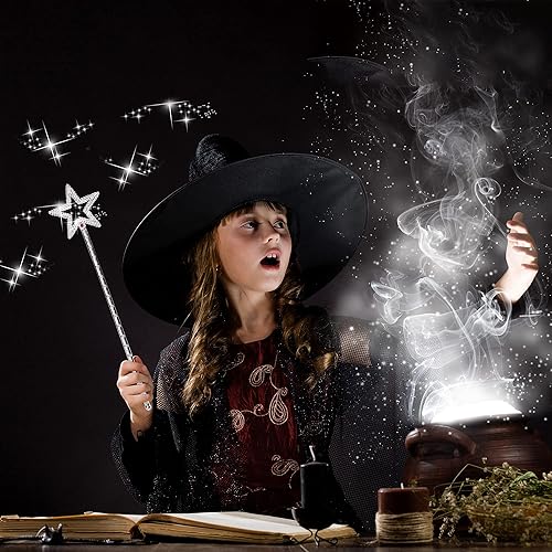 Miniatura 4 de JOYIN Paquete de 12 varitas de estrella varitas de ángel de princesa plateadas de 13 pulgadas varitas de hadas para Halloween niñas y niños