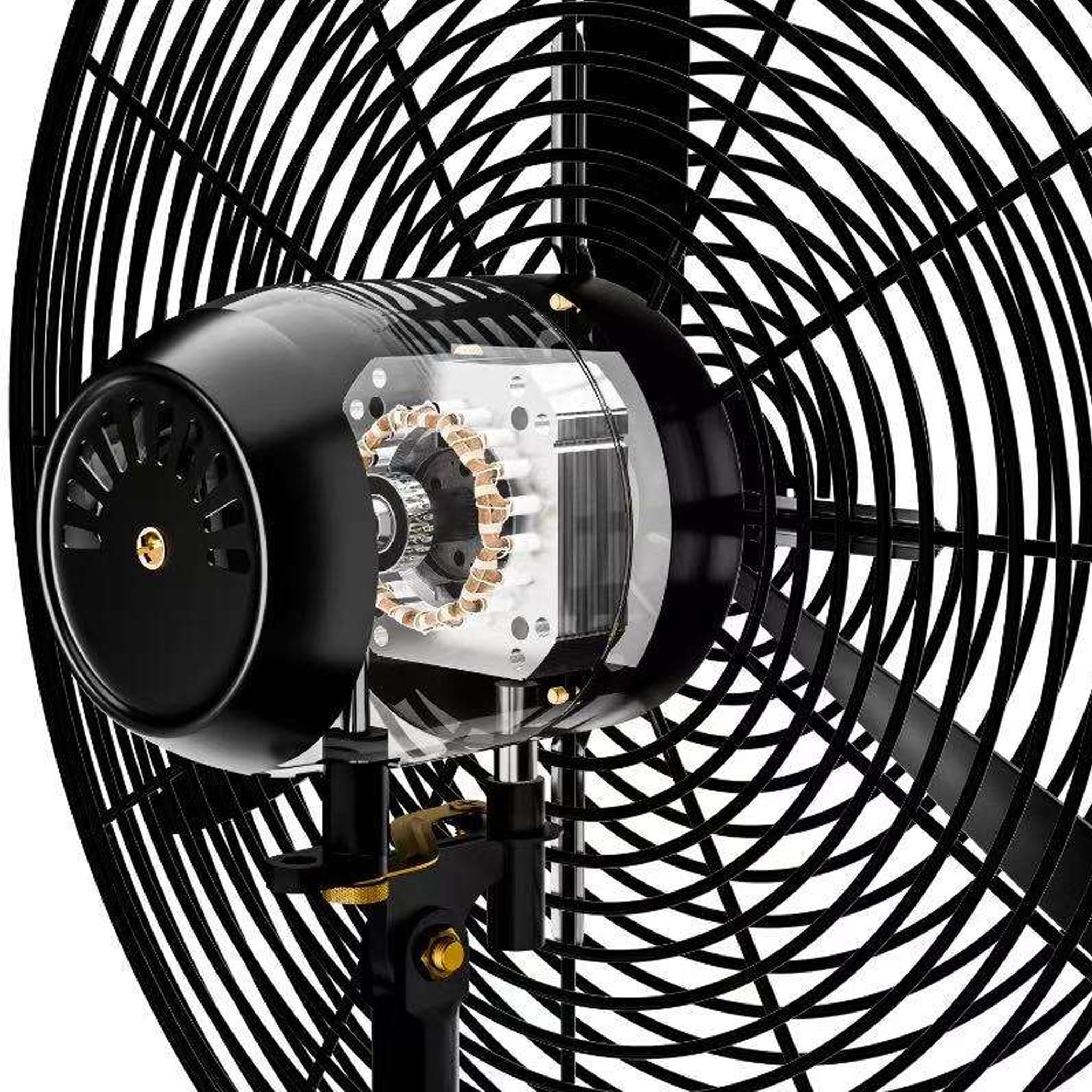 Ventilatore Industriale 2 in 1 a Piantana e Parete Ø66 cm 130W con Staffa da Muro Inclusa, Oscillazione, Altezza 160 cm, 3 Velocità, Pale in Metallo Professionali