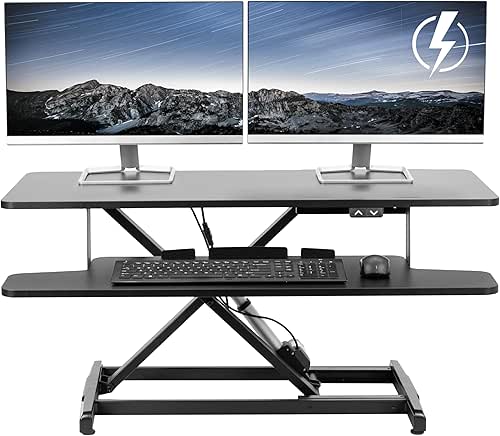 VIVO 36 inch Electric Motor Desk Converter, Height Adjustable Riser,
