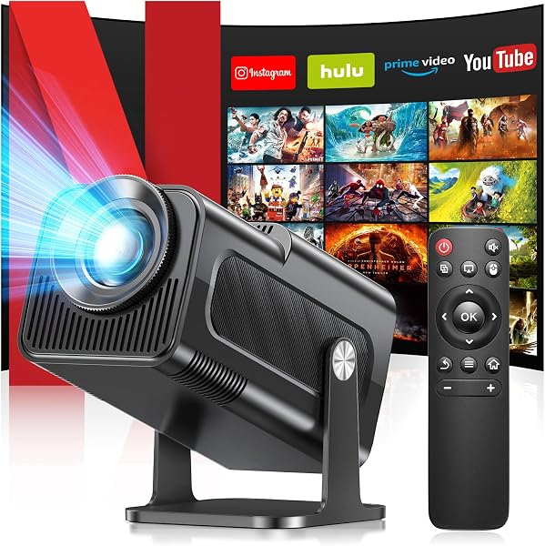 Projektör, 4K FHD mini taşınabilir projektör, Android 11.0 5G WiFi 6 BT 5.0 destekler, otomatik trapez düzeltme, 150 inç, 360 derece dönebilir akıllı projektör, telefon/PC/dizüstü bilgisayar/TV