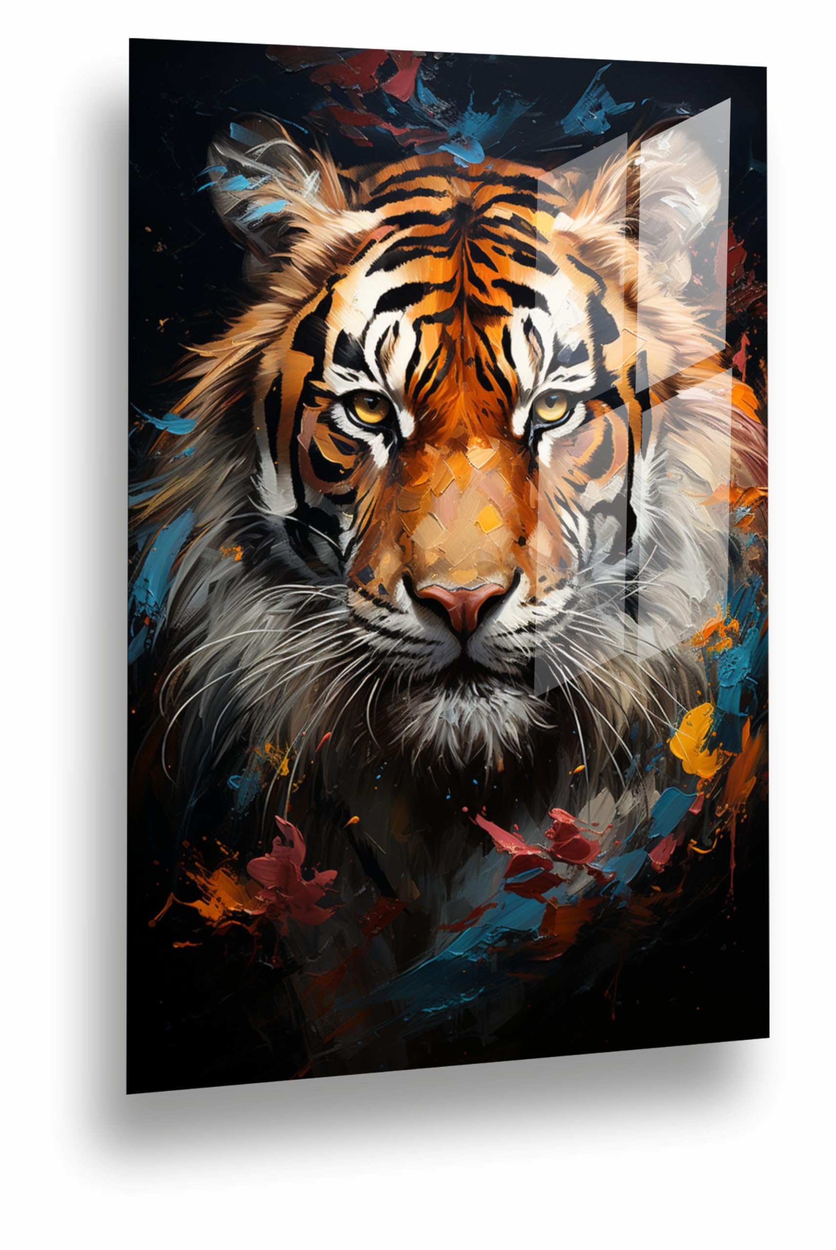Manschin-Laserdesign Premium Wandbild aus Acrylglas Tiger - KEIN Leinwandbild - modern Wandbilder XXL Wanddekoration Design Wand Bild Abstrakt (60 x40 cm)