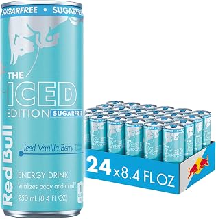 Sugar-Free Iced Vanilla Berry Energy Drink, with 80mg Caffeine plus Taurine & B Vitamins, 8.4 Fl Oz, Pack of 24 Cans