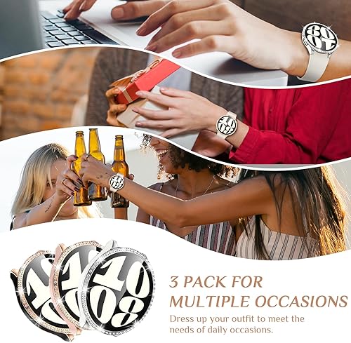 Miniatura 7 de Goton Paquete de 3 carcasas brillantes compatibles con Samsung Galaxy Watch 6, protectores de pantalla de 1.732 pulgadas (1.732 in), cubierta