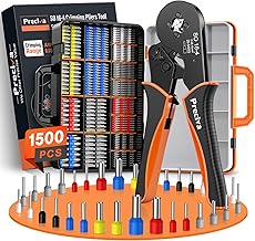 Preciva Ratchet Crimping Tool with 16 Types of Terminals,(0.08-16mm² / AWG28-5) Self-Adjusting Ratchet Crimper and 1500PCS Single-Wire Electrical Connectors