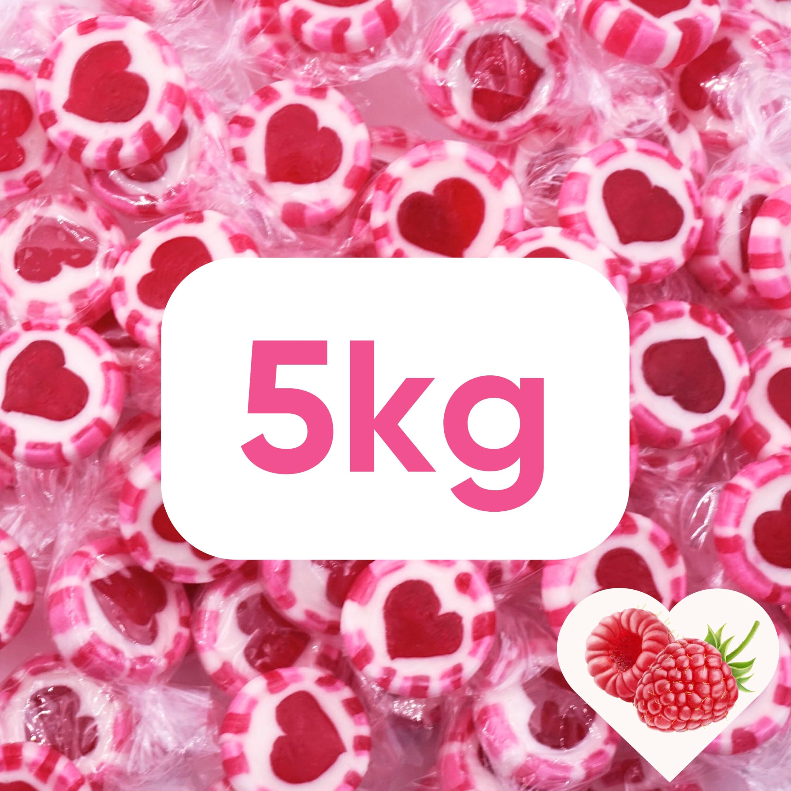 EinsSein Bonbons Cœur Mariage Rose Rouge Blanc 5kg | 1300 Dragées Cœur Décoration Table | Cadeaux d’Accueil pour Mariage Baptême Anniversaire Communion