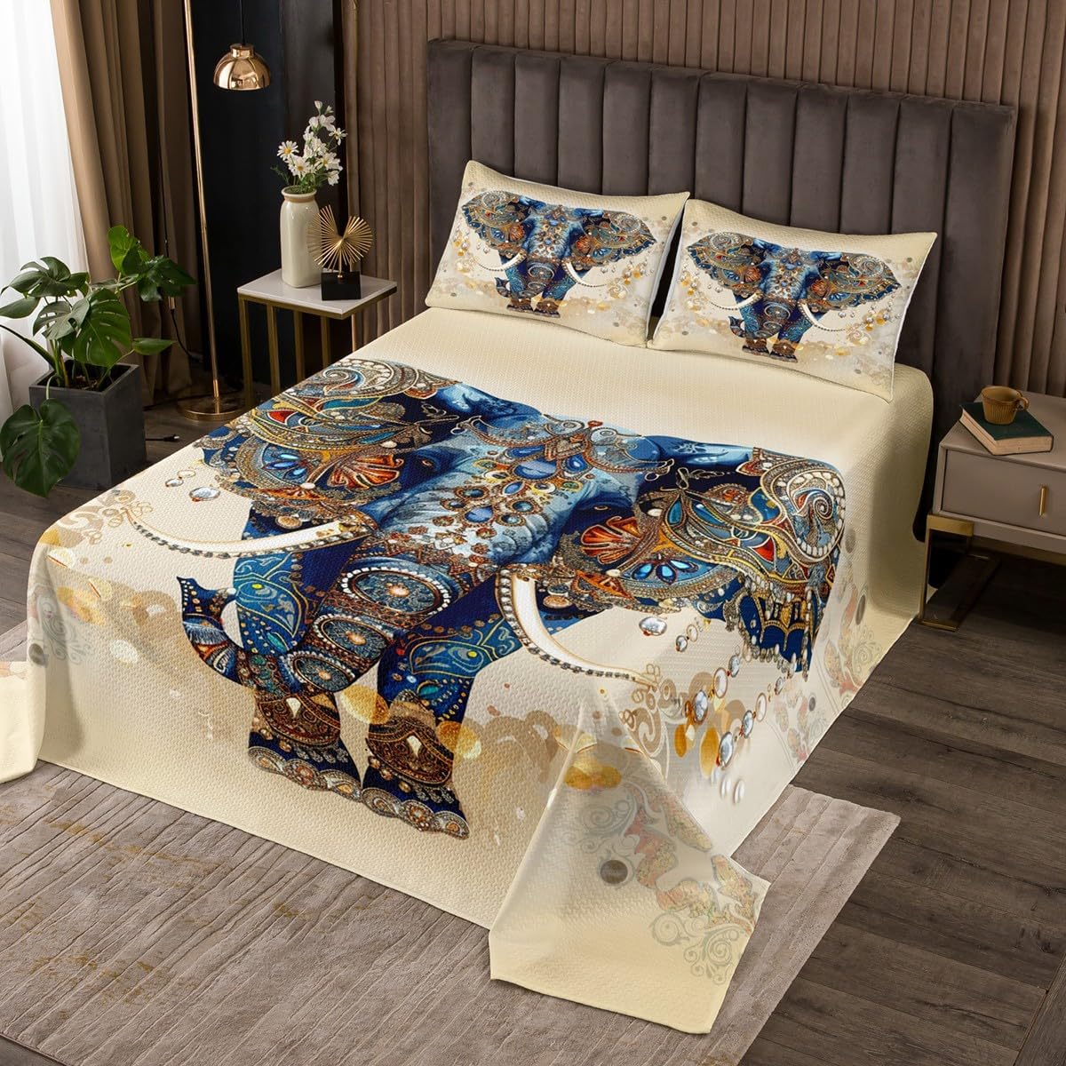 Trippy Sugar Skull Bedspread Twin Size,Flame Snake Bedding Set 2Pcs for Kids Girls Boys Teens Room Decor,Grey White Foggy Print Comforter Set Cool Wild Animals Quilt Coverlet,1 Pillowcase