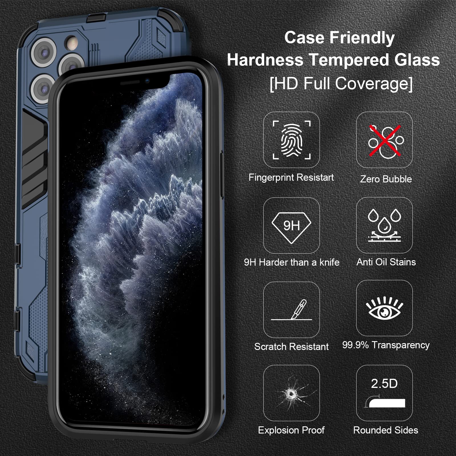 Funda para Xiaomi Redmi Note 15 Pro 5G, Carcasa Antigolpes con Soporte anular metálico, Case Protectora de Grado Militar, Azul — view 89