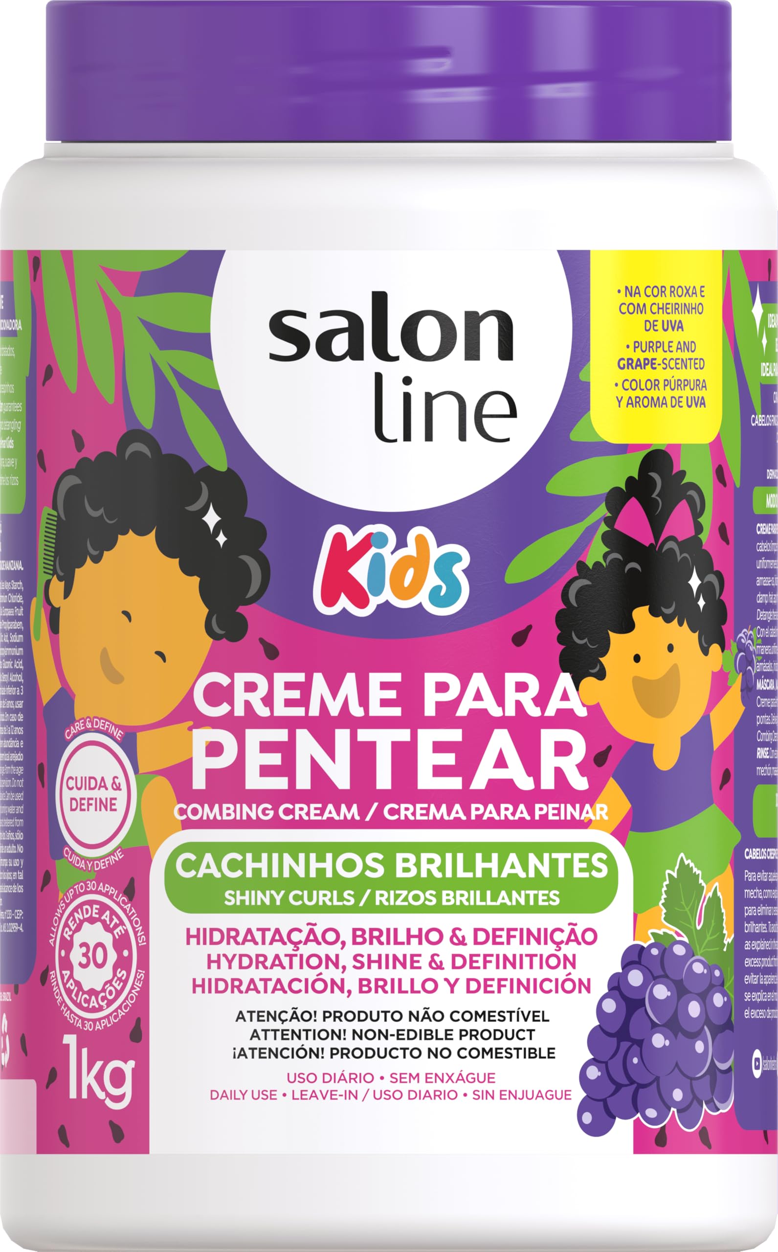 Salon Line Grape Kids Shiny Curls Combing Cream 1kg