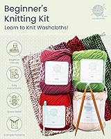 Vista 2 de mindfulknits - Kit de tejido de toalla para principiantes - Incluye hilo de tejer 100% algodón + agujas de tejer circulares y aguja de hilo