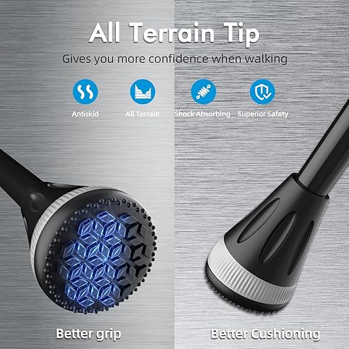 Miniatura 3 de XSL Walking Cane - Foldable, Adjustable, Collapsible Walking Canes for Men & Women, Heavy Duty All Terrain Tip, with Travel Bag Portable Walking