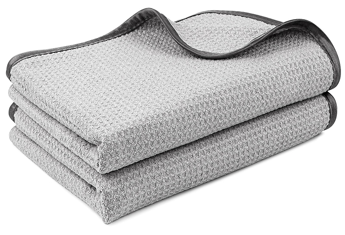 专业超细纤维汽车干燥毛巾，丝边设计，超强吸水性，适用于汽车、SUV、房车、卡车和船只