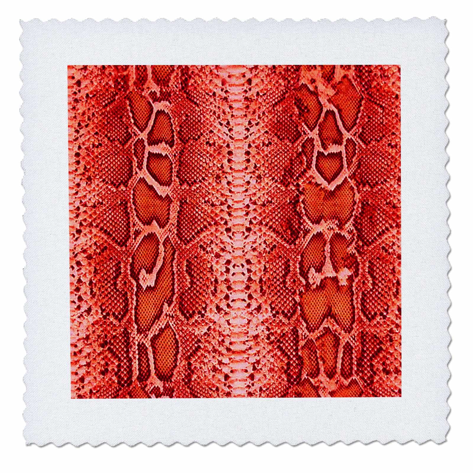 25x25 inch Quilt Square - Red Snakeskin Animal Print Designs Prints and Patterns