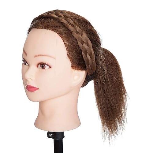 Miniatura 6 de Hairro Diadema trenzada, accesorio trenzado sintético con 5 hebras, 1.76 oz #12 marrón claro para niñas y mujeres