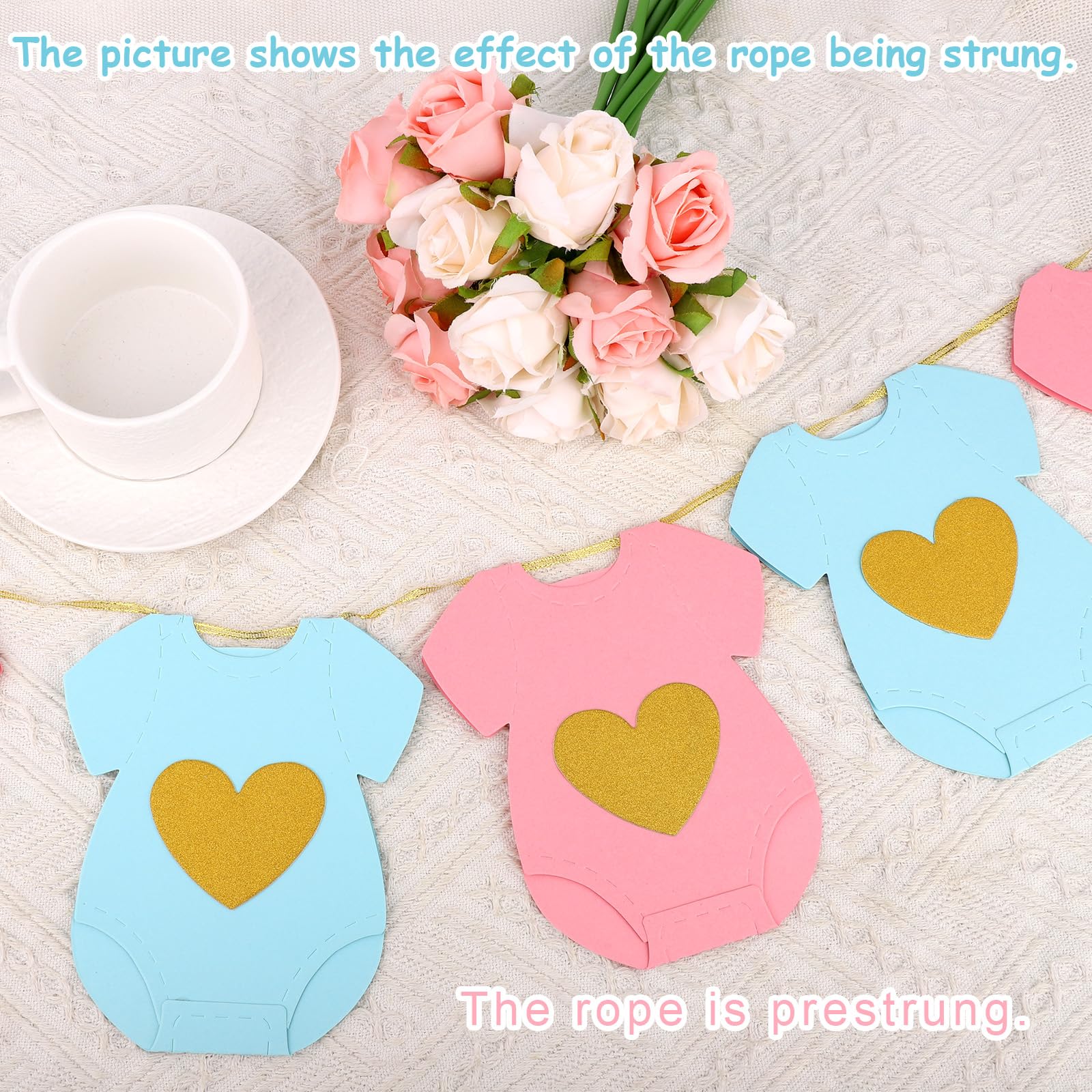 Blue Pink Baby Shower Paper Garland - Image 3