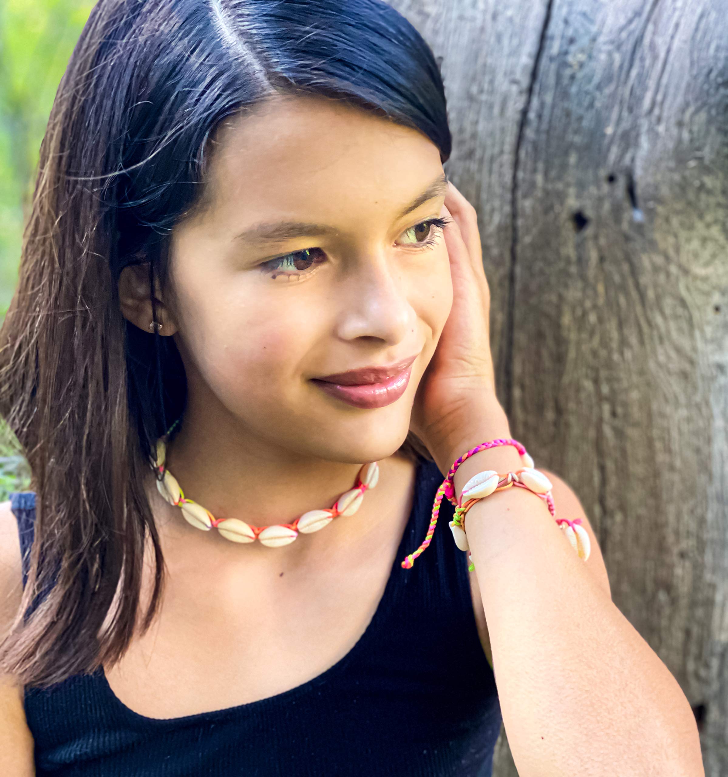 Cowrie Shell Necklace with Matching Seashell Anklet and Bracelet, VSCO