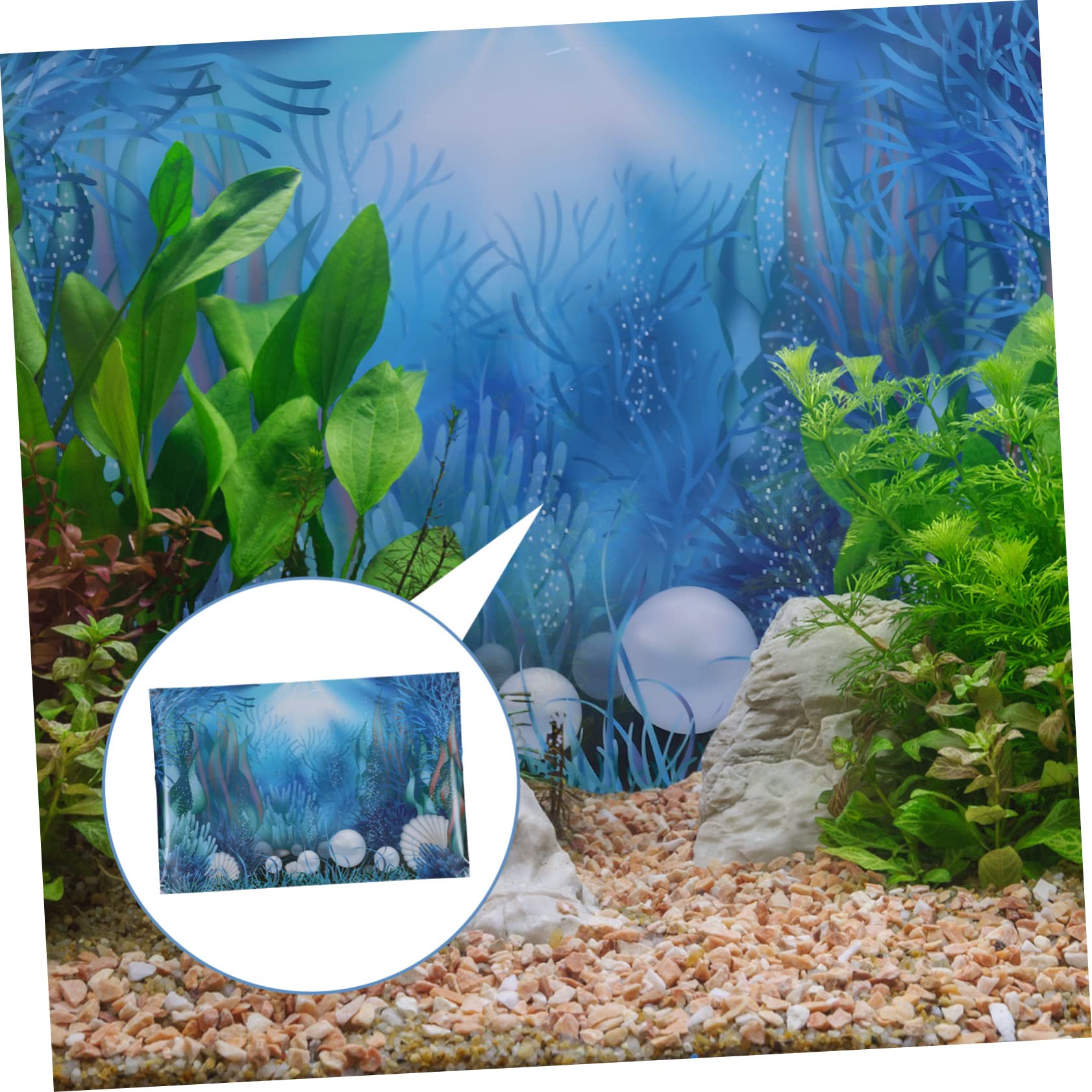 BESPORTBLE 2 Piezas Documento De Antecedentes del Tanque De Peces Decoración del Acuario En Casa Fondo De Pegatinas De Acuario Planta Pósters Decoraciones De Plantas Equipo Retirable Papel 3D