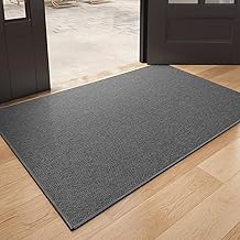 Color&Geometry Entrance Doormat 44x76cm, Washable Absorbent Low-Profile Indoor Non-Slip Mat, Grey