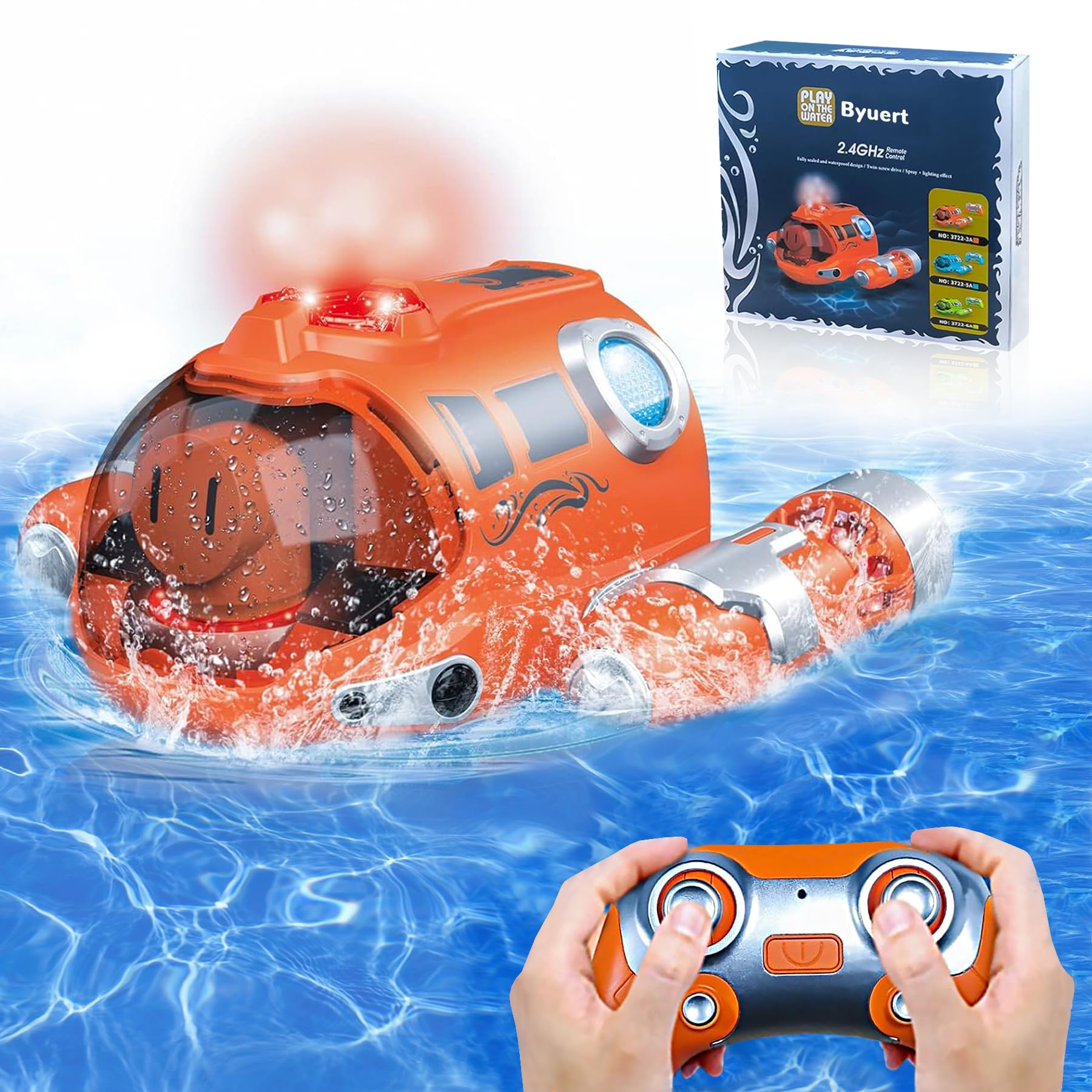 Juguetes para Piscina, Barco teledirigido Verano Agua Juguetes con Baterías Recargables para Niños de 6 a 12 Años de Edad RC Bote Regalos de Cumpleaños para Niños Niñas