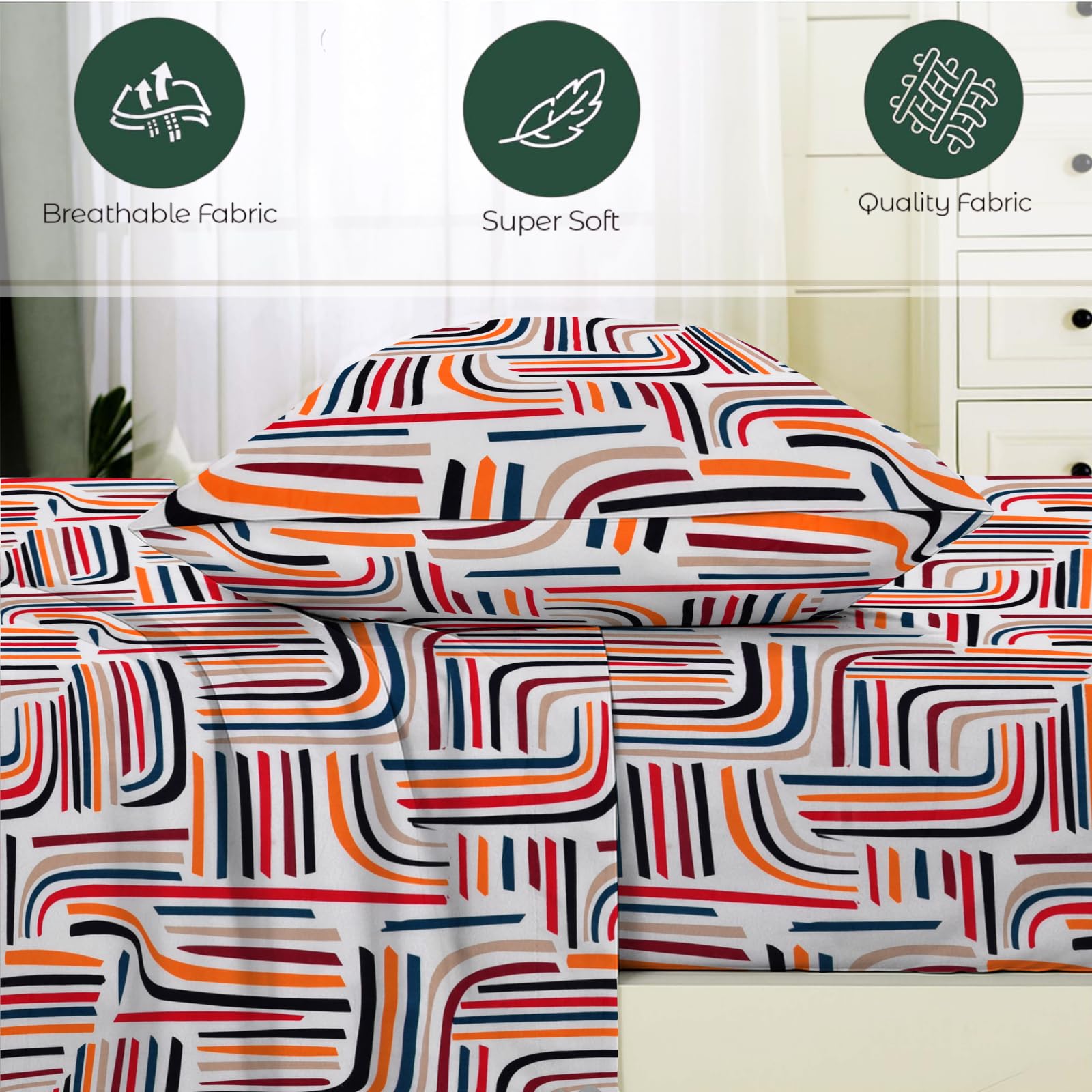 EverSoft Bedding Pack of 4 Pillowcases 50x75cm Soft Pillow Cases, Wrinkle Free Easy Care Pillow Covers - Image 4
