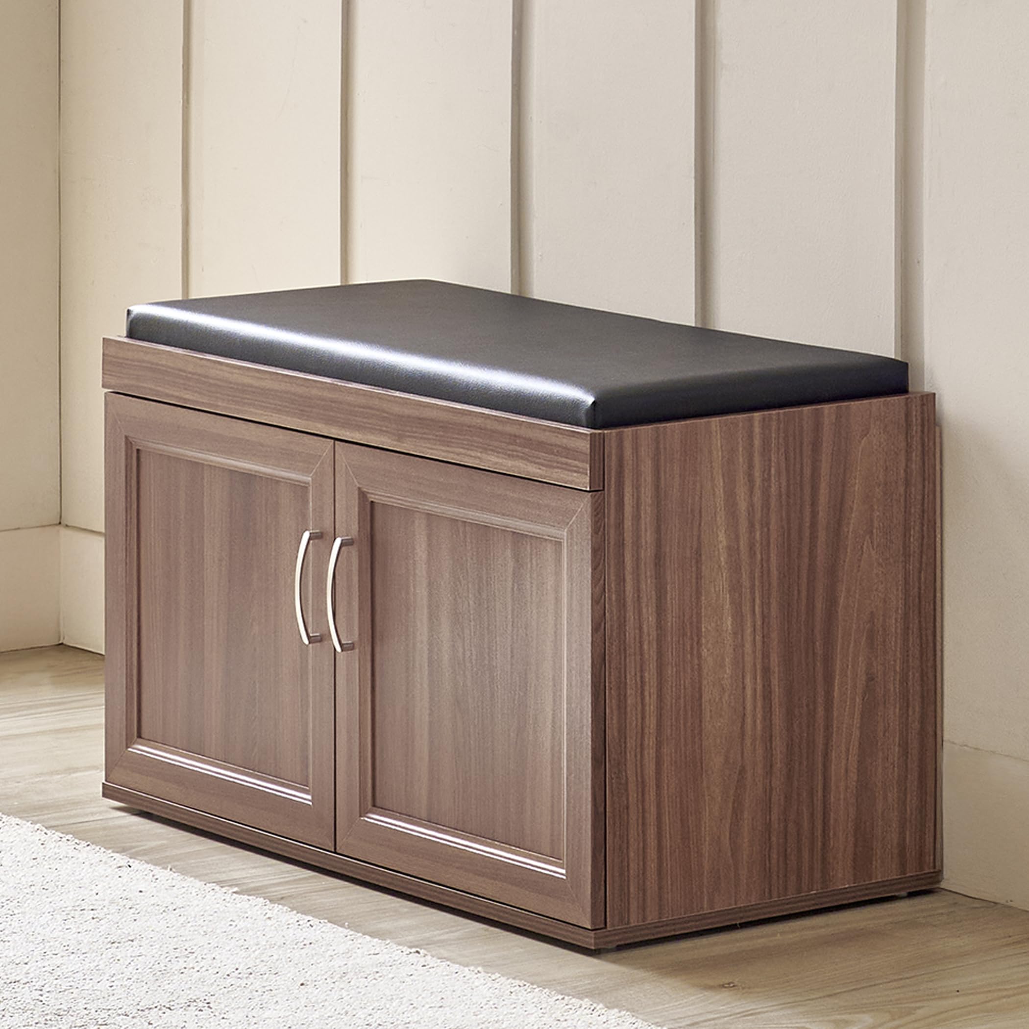 Home Centre | Helios Alton Shoe Cabinet | 12 Pairs, Cushioned Seat | Engineered Wood | Walnut | 1 Year Warranty-image-42