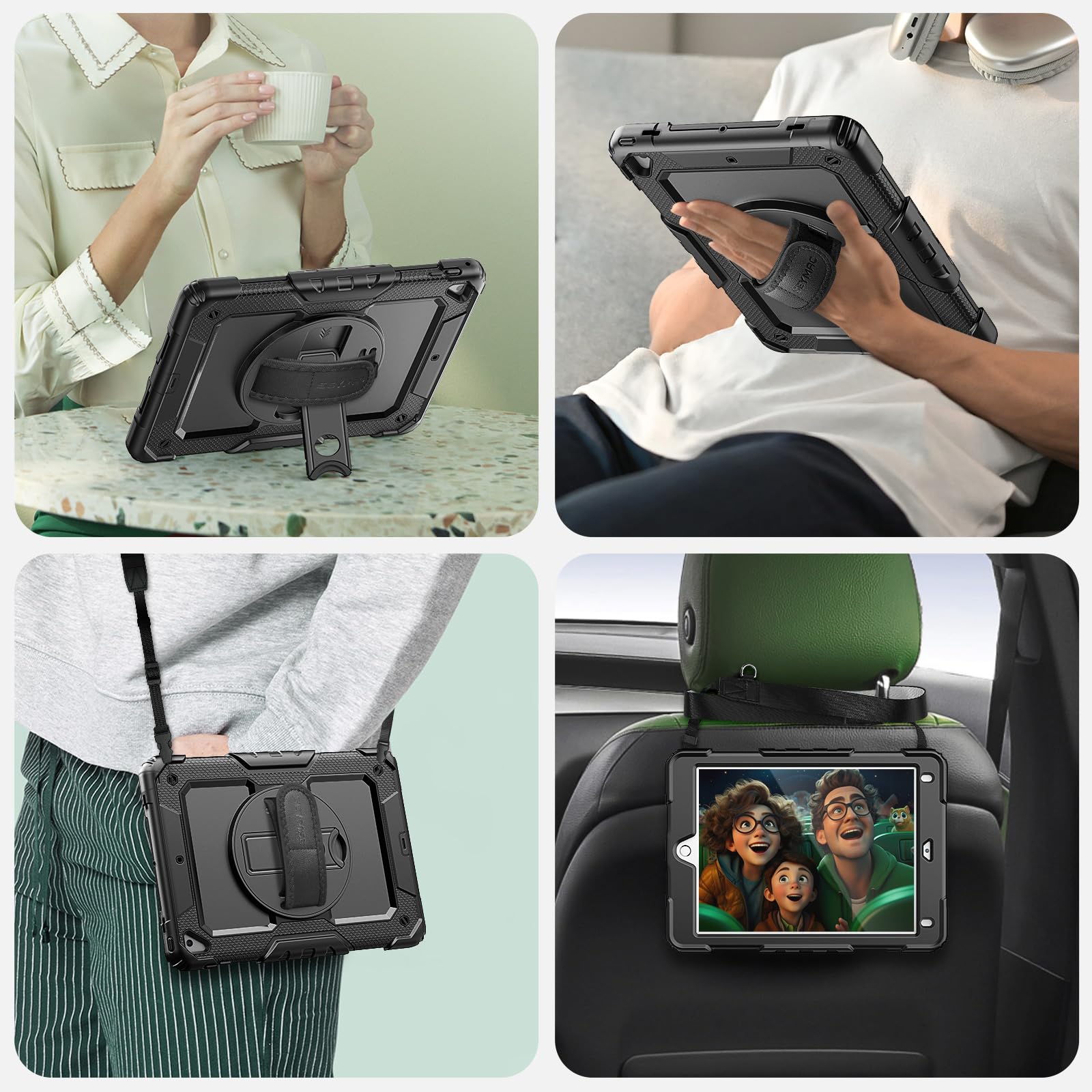 SEYMAC Case for iPad 6th/5th Gen/Air 2/Pro 9.7, Black — Amazon image 6