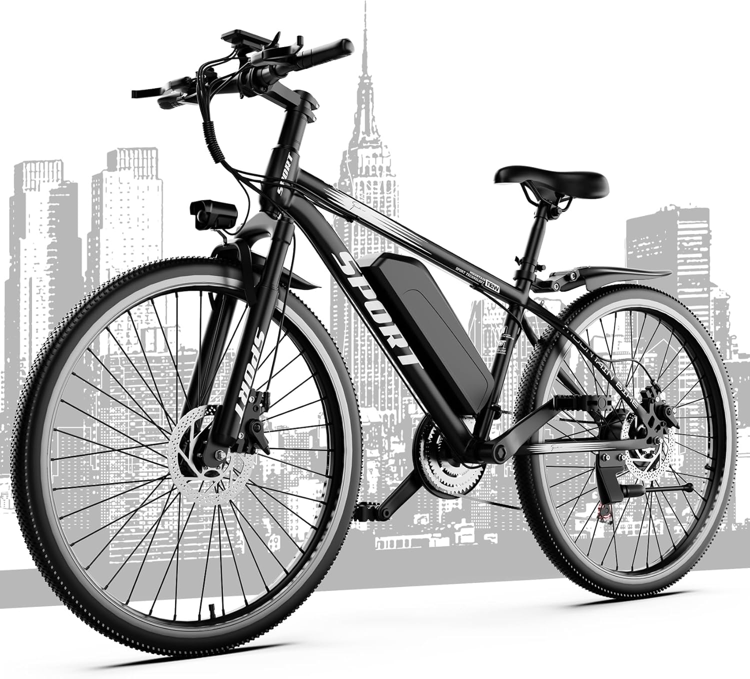 1500W Electric Bike for Adults, Ebike with 7-Speed, 26 Tires and Front Fork Suspension, 480Wh Removable Battery, 65Miles 25MPH Electric Bicycle for Commute, Lightweight Electric Mountain Bike product image