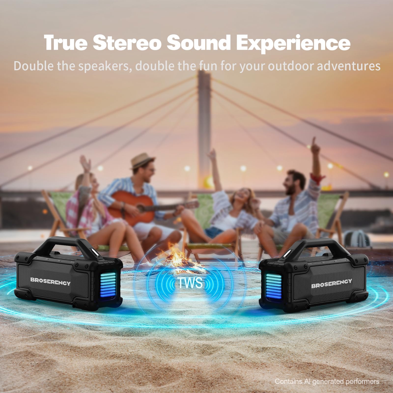 Altavoz Bluetooth portátil, luces inalámbricas, altavoz Bluetooth, sonido estéreo fuerte, resistente al agua, altavoz Bluetooth de 300 W (pico), luces de fiesta, ecualizador TWS, USB, AUX, TF, IPX6