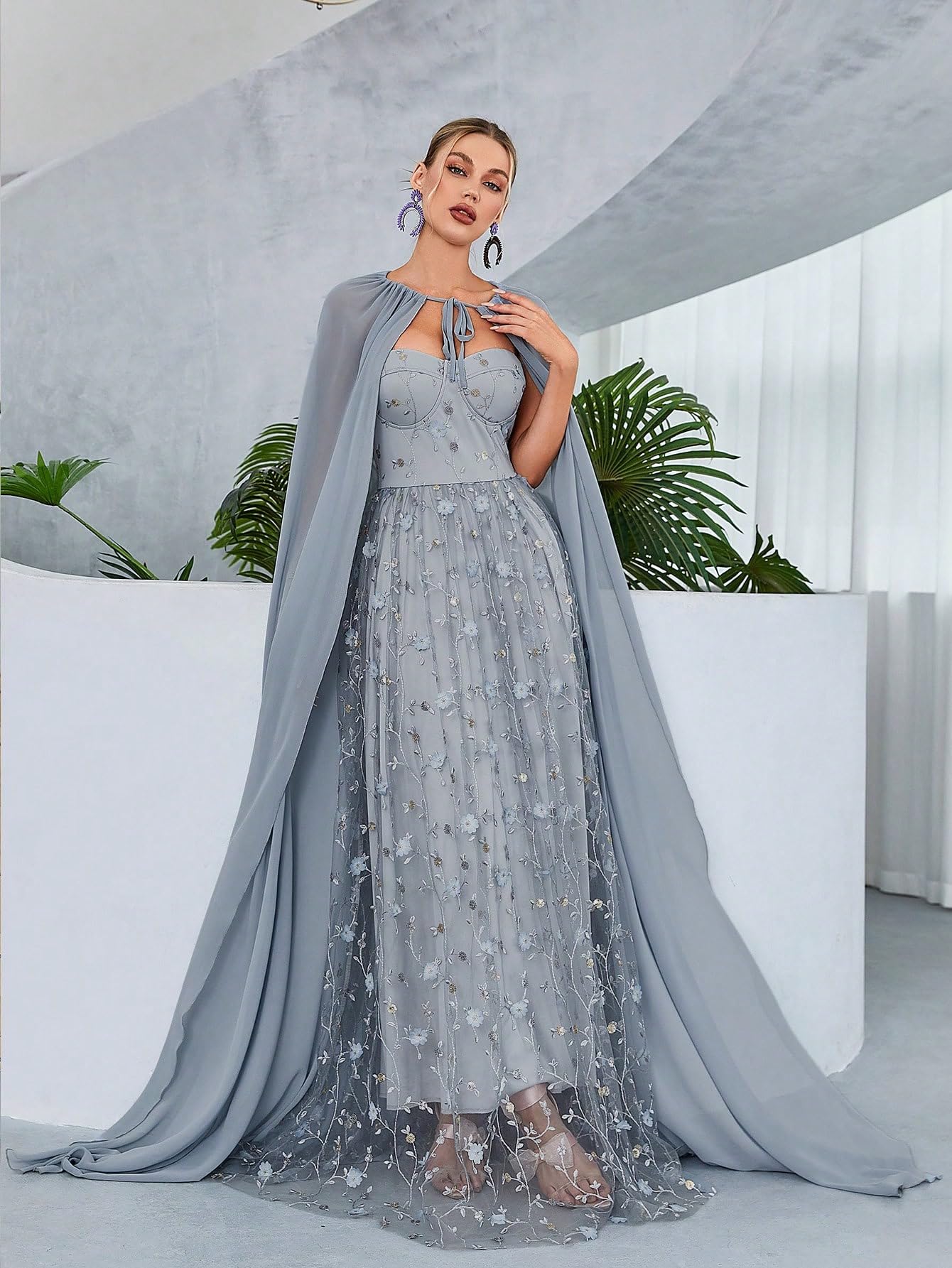 Women's Dresses Elegant Grey Floral Print Mesh Overlay Dress with Cape Dress for Women (Color : Gray, Size : Small) : Amazon.ca: Clothing, Shoes & Accessories Women's Dresses Elegant Grey Floral Print Mesh Overlay Dress with Cape Dress for Women (Color : Gray, Size : Small) : Amazon.ca: Clothing, Shoes & Accessories