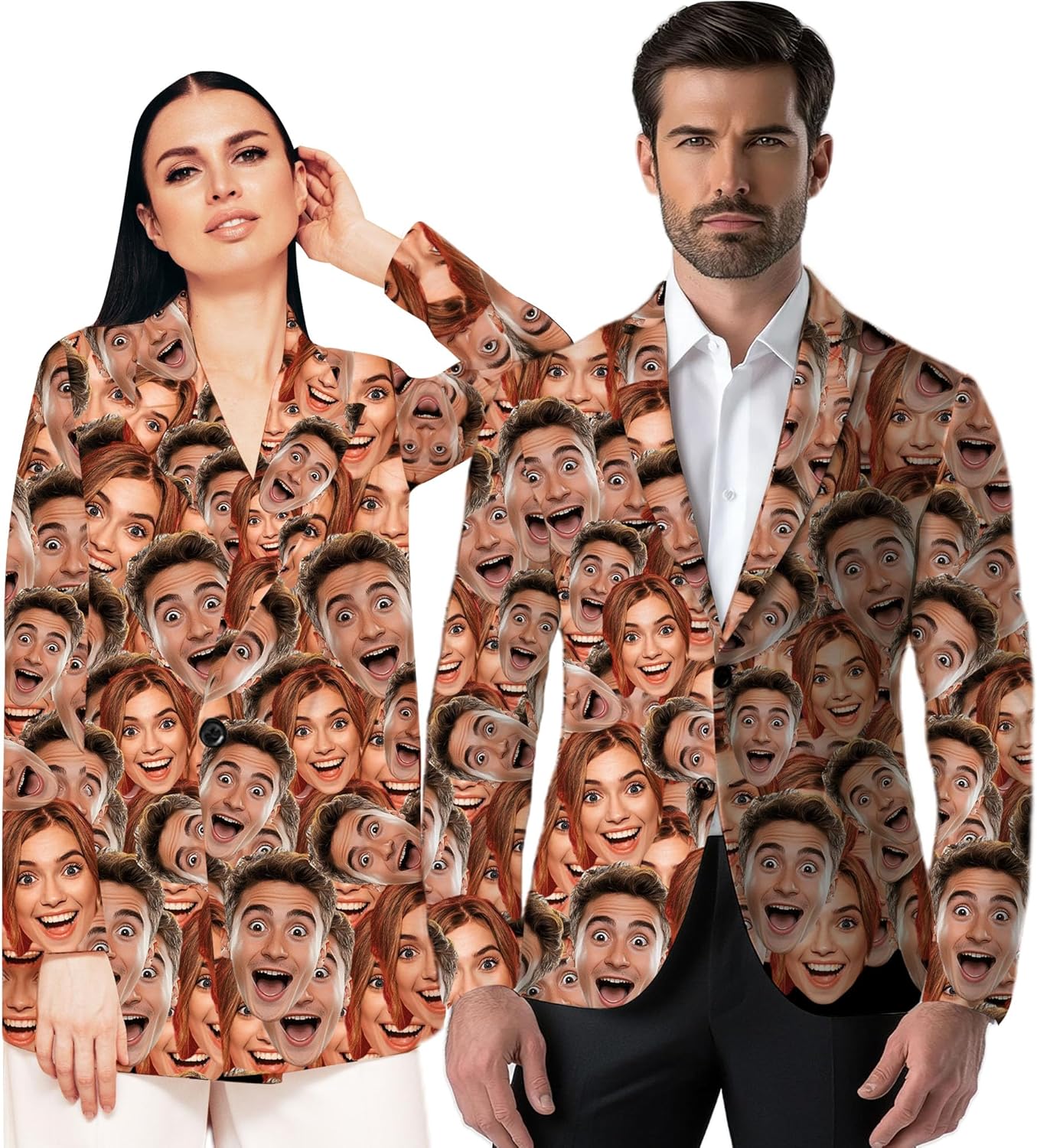 Custom Casual Blazer for Women Men with Face Personalized One Button Suit Jackets Sports Coat Business Blazers