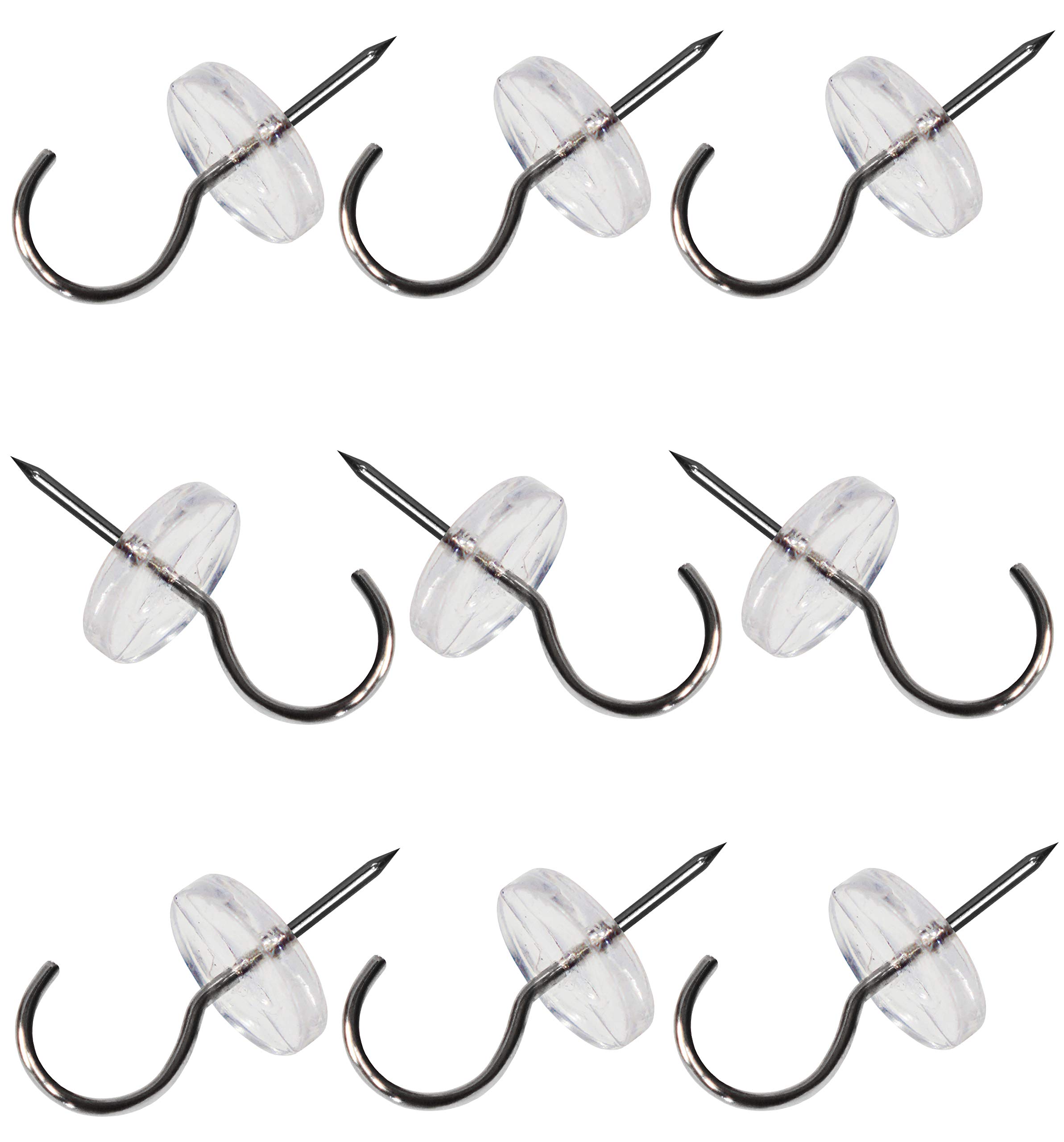 CraZy TACKz 24 Tacks - Push pin + Thumb tack + Cup Hook - Decorate, Organize & Hang 1000's of Items at Home School Shop Office Etc (24pc RNC)