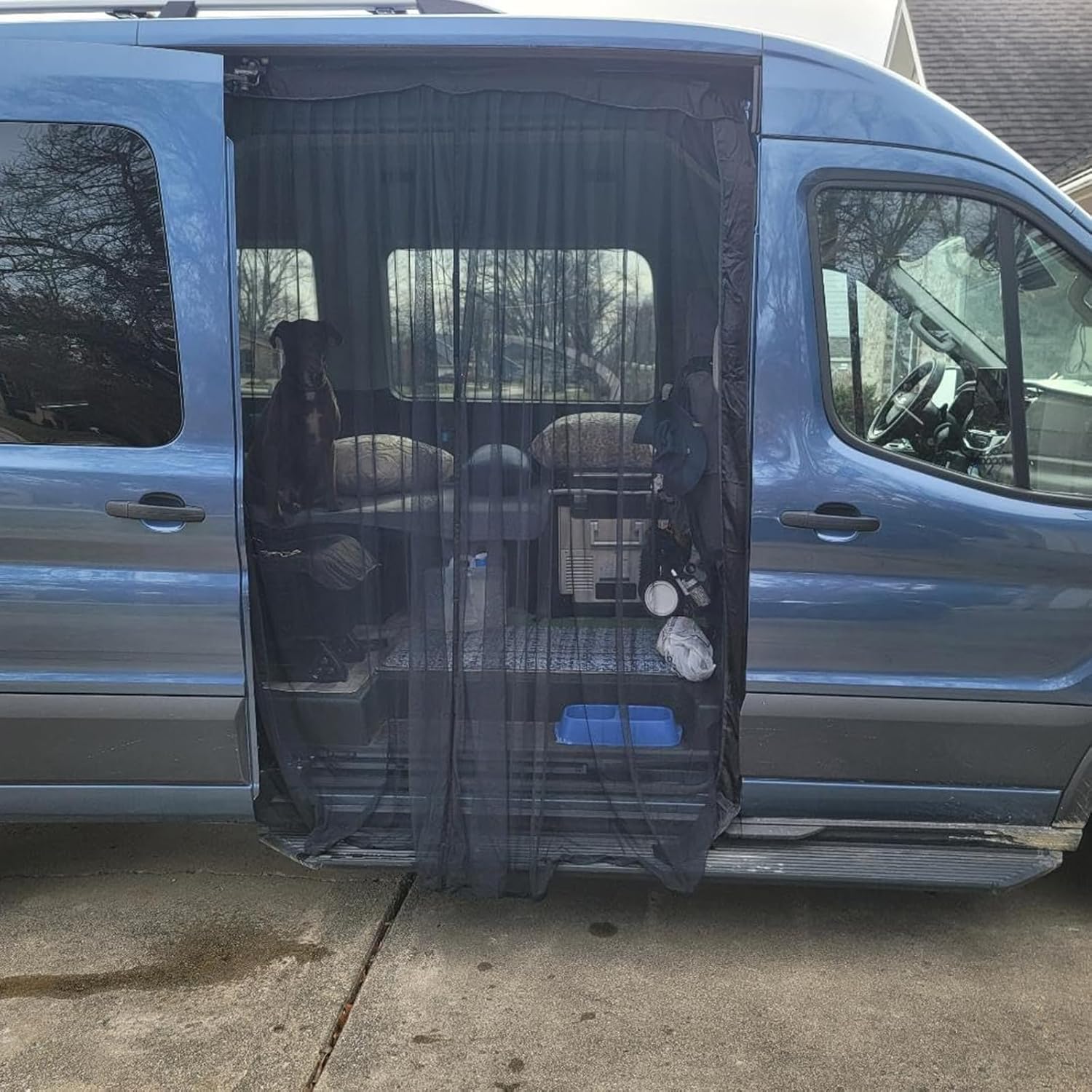 Magnetic Van Bug Screen, Sliding Door Van Screen Mesh Curtains Mosquito Net Universal RV Door Bug for Mercedes-Benz SprinterMid and High Roof, 71"(H) x 59"(W)