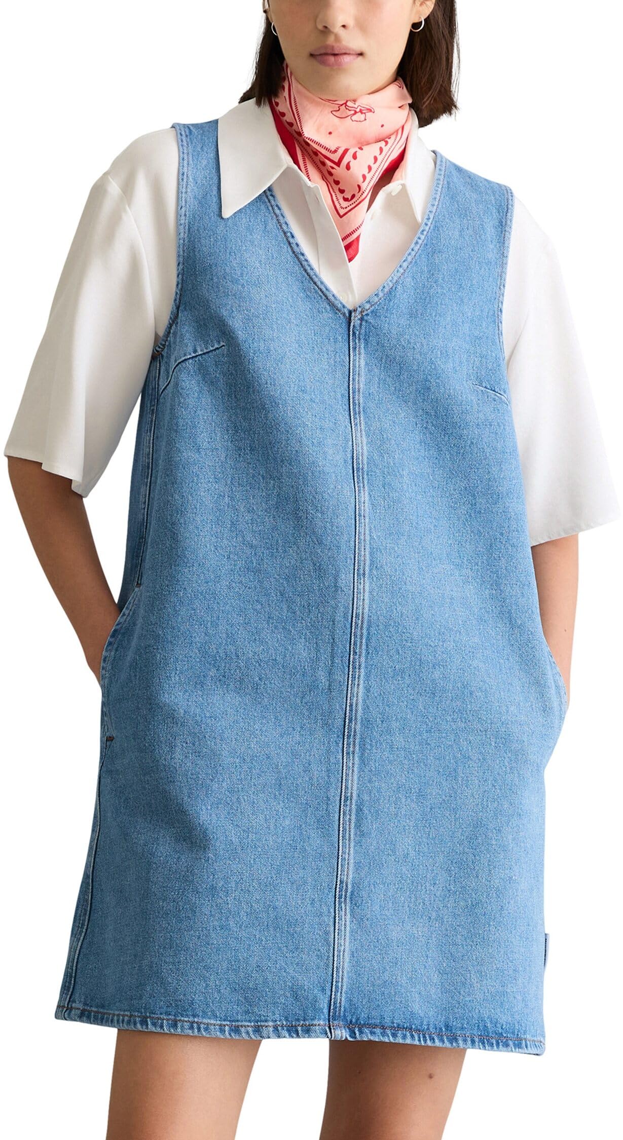 Marc OߴPolo Denim Damen Jeanskleid mit Ananasfasern Loose Fit