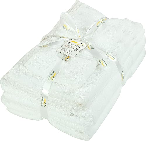 Miniatura 2 de Bliss Casa Juego de 6 toallas 2 toallas de baño, 2 toallas de mano y 2 toallas de baño, 100% algodón peinado de secado rápido, altamente