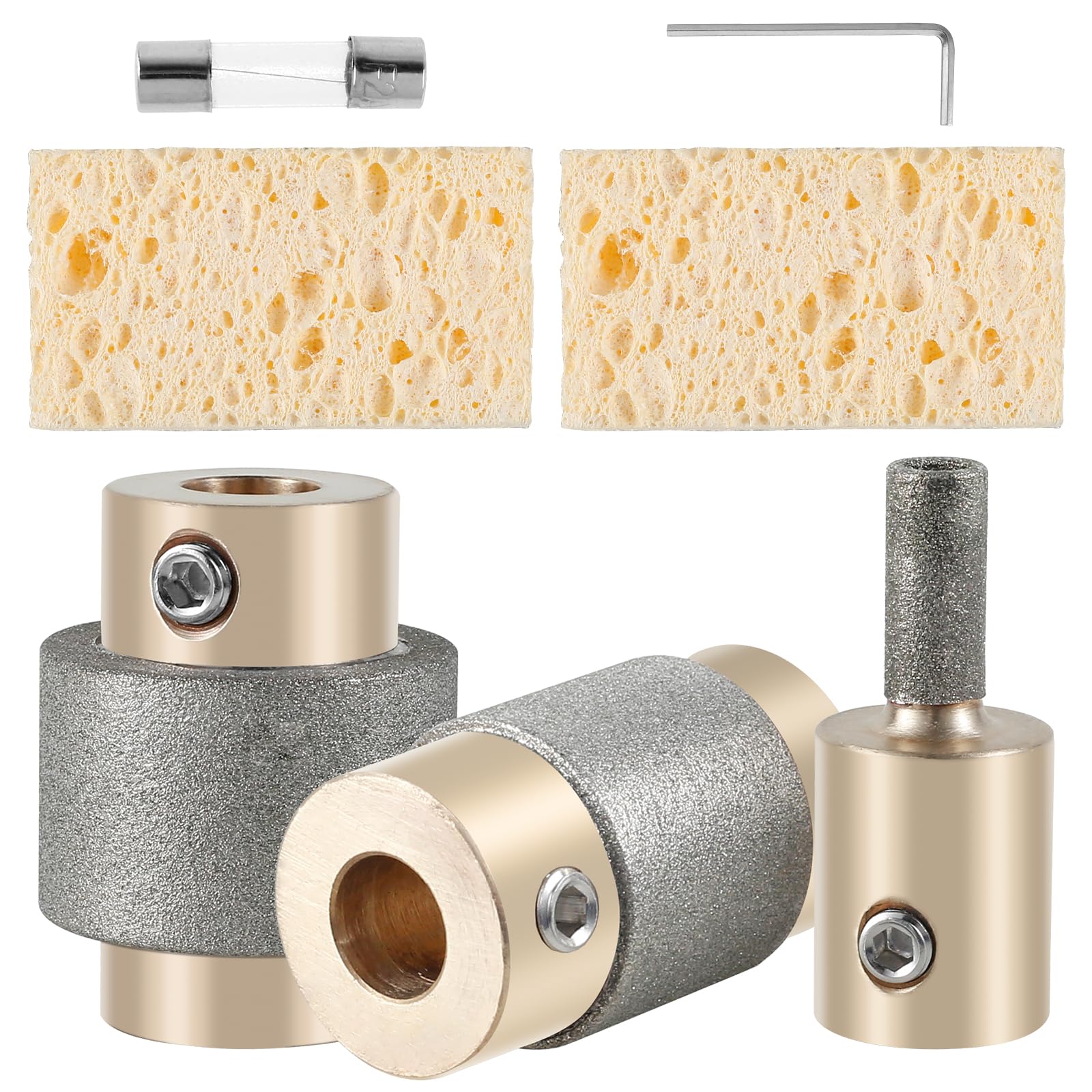 Stained Glass Diamond Grinder Bit Head Tools, Glass Grinder Bits for Stained Glass, Drill Bits for Stained Glass, Glass Grinder Bit Wear-Resistant Ceramic Tile Abrasive Head Tool (7 Pcs)