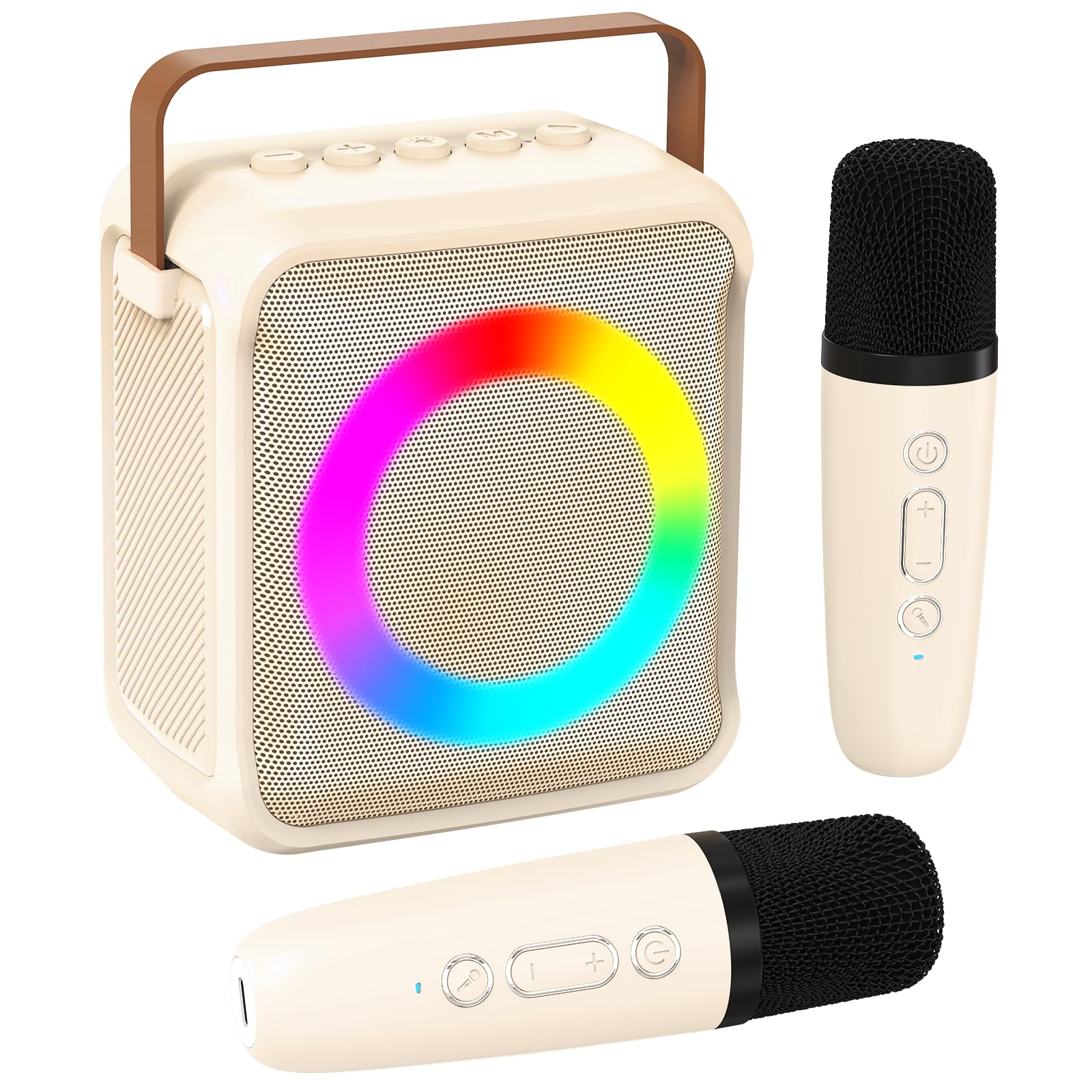 Ankuka Juguetes de Karaoke para niños y Adultos con 2 micrófonos, máquina de Karaoke portátil con luz LED y Efectos de Cambio de Voz, Regalos para niños de 3 a 18 años, Fiestas de cumpleaños