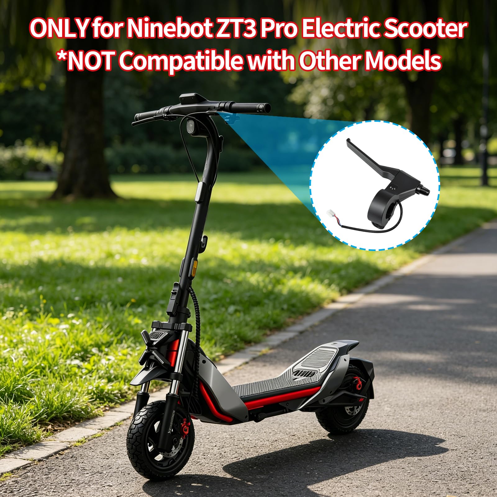JOYSOG Frein à main pour scooter ZT3 Pro, levier de frein gauche/droite de rechange pour scooter électrique Ninebot ZT3 Pro (levier de frein gauche)