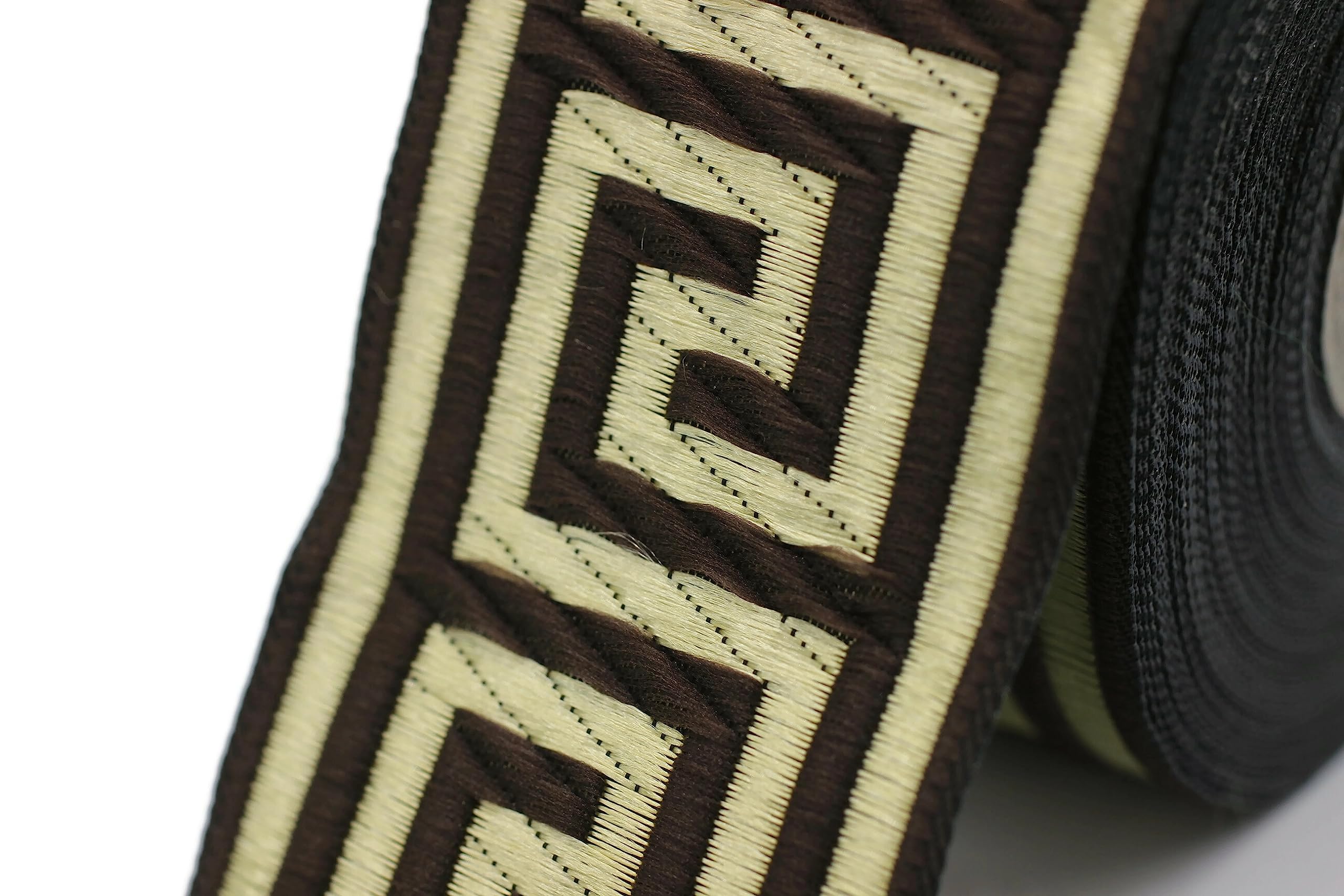Decorazioni Casa Nastro Jacquard Tulipani Nero Oro - 10 Metri Per Decorazioni E Cucito Creativo