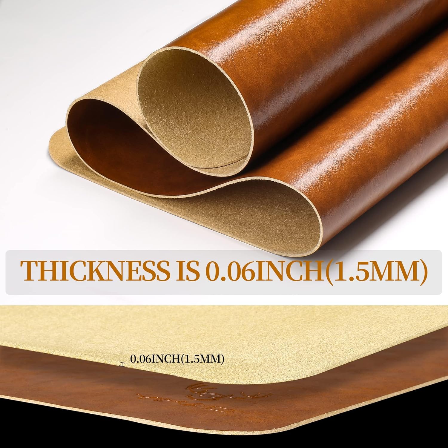 Leather Mouse pad Desk mat, Microfiber Leather Desk pad Large Mouse pad, Waterproof Desk Mat for Desktop 31"x15.7" Dark Brown Dark Brown 31.5" x 15.7"